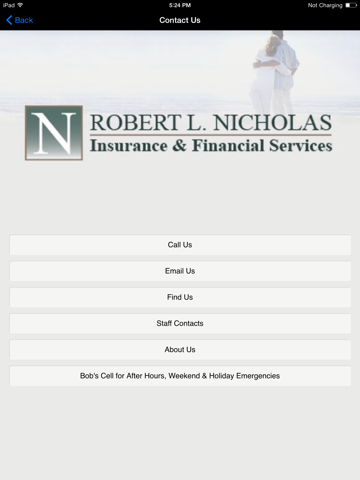 Robert L Nicholas Insurance HD screenshot 2