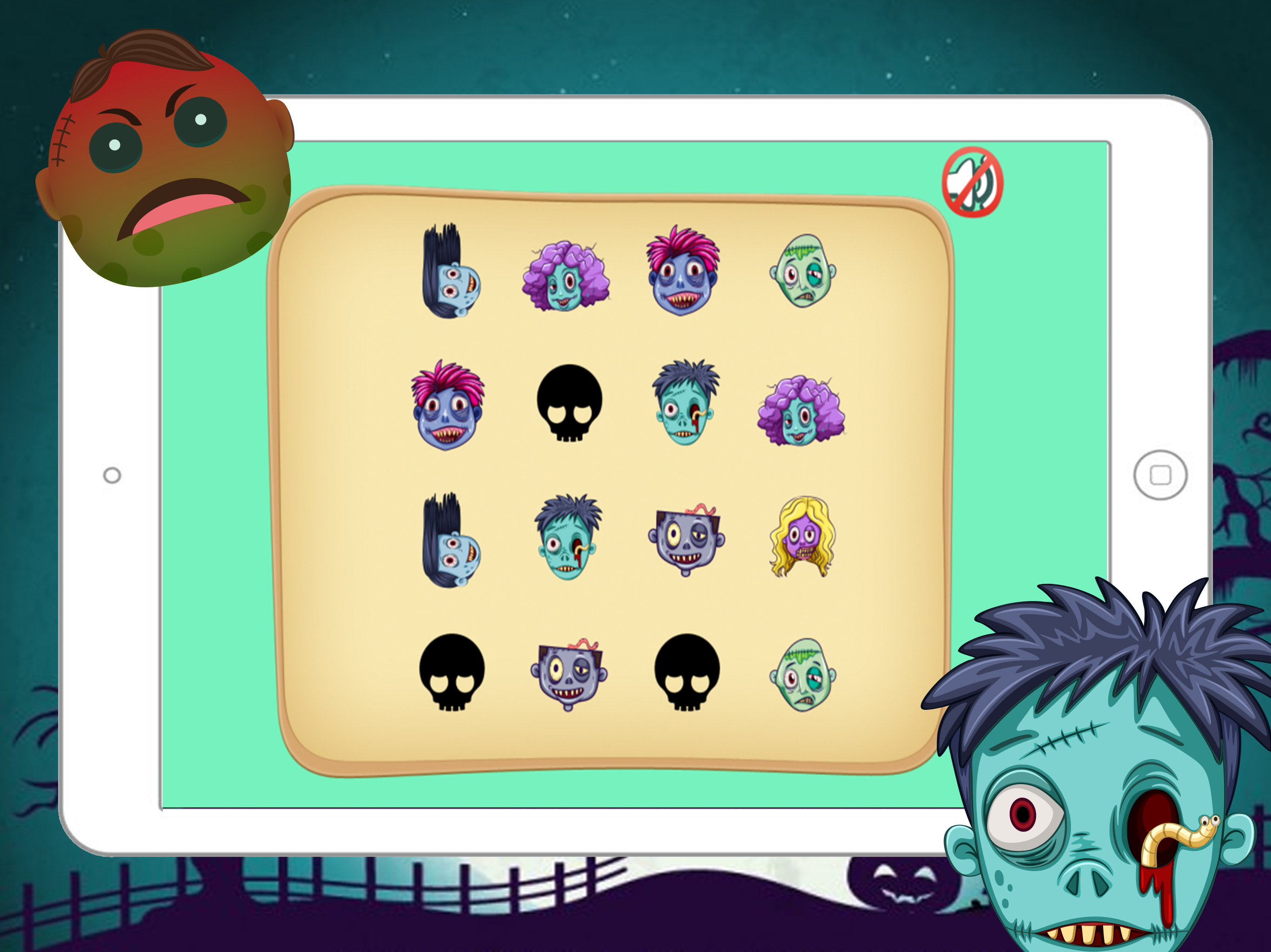 Zombie Head Matching Find The Pair