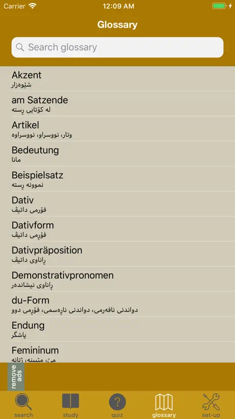 Sorani Deutsch Vokabeln A1