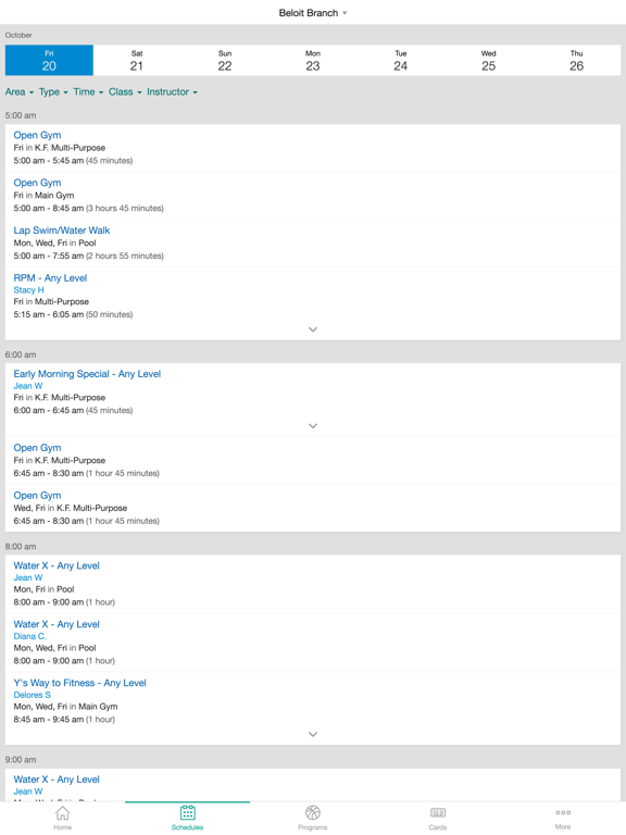 Stateline Family YMCA iPad screenshot