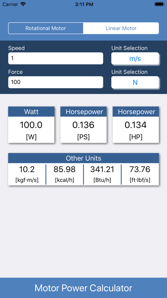 #5. Motor Power Calculator (iOS) 由: Kei Suefuji
