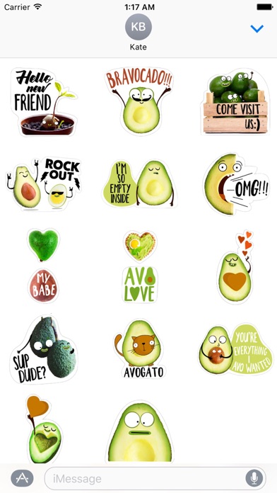 Adorable Avocado Emoji Sticker screenshot 2