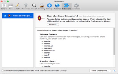 eBay Gixen Sniper screenshot 1