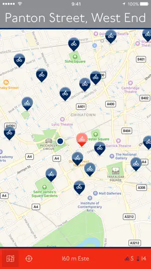 Captura de pantalla de Bicis London — Un App Santander Cycles De Un Click en iPhone 4