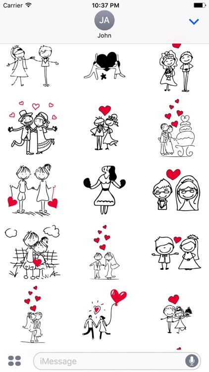 Wedding Love Couple Doodles