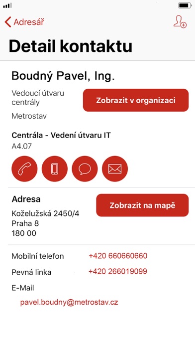 Screenshot 4 of Adresář - Skupina Metrostav App