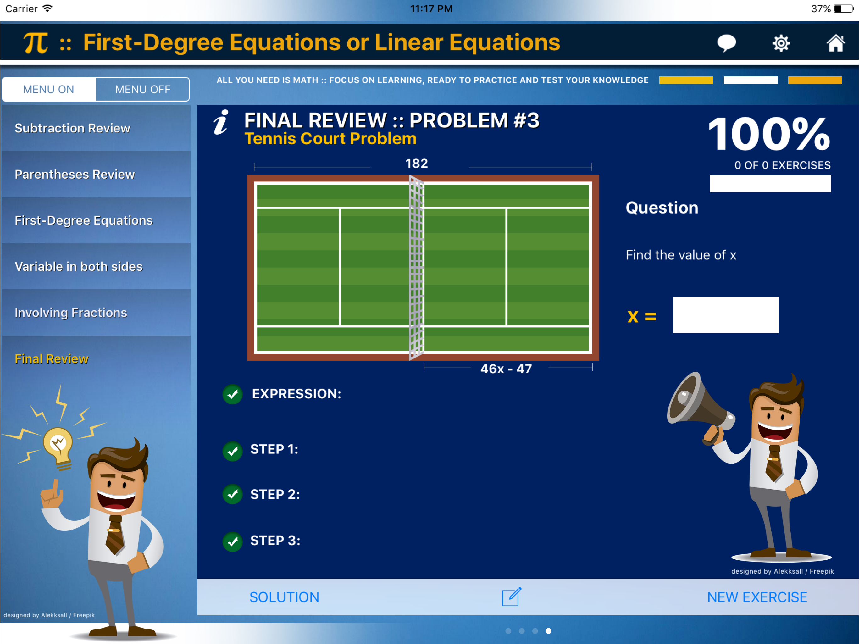First Degree Equation : ax+b=c screenshot 10