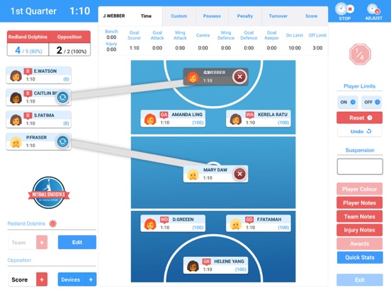 Screenshot #4 pour Netball Statistics