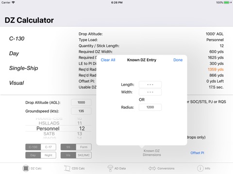 DZ Calc: Drop Zone Calculator screenshot 2