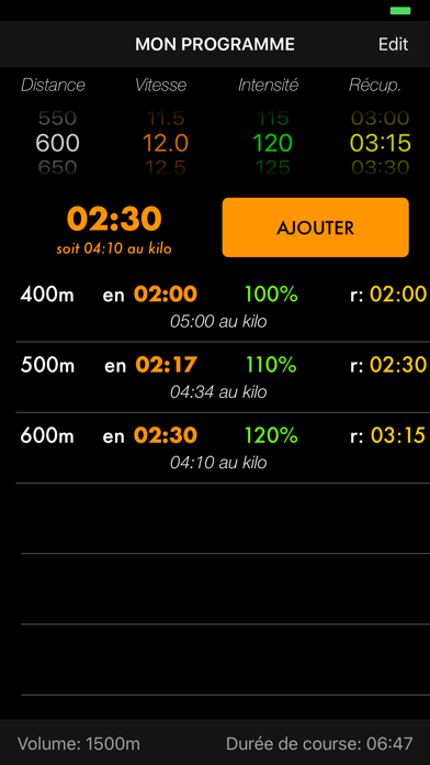 Intervals4run iPhone screenshot