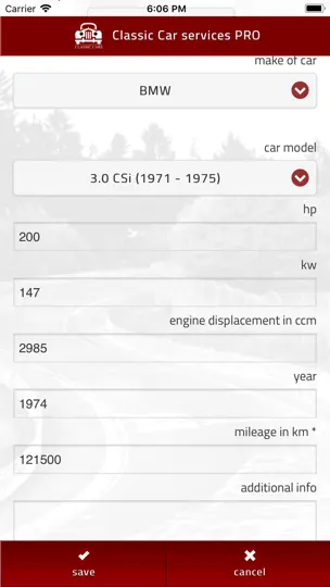 Capture d'écran de My Classic Car sur iPhone 3