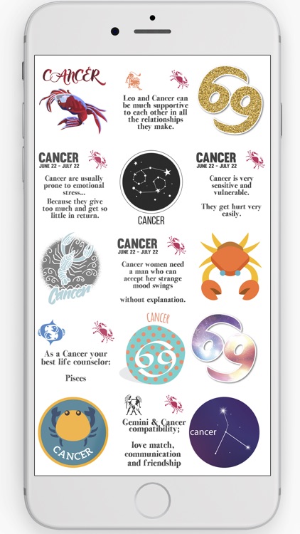 Cancer Stickers Horoscope Sign