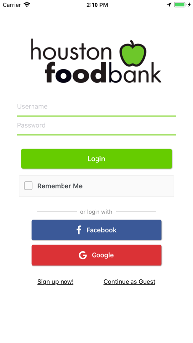 Houston Food Bank Screenshot