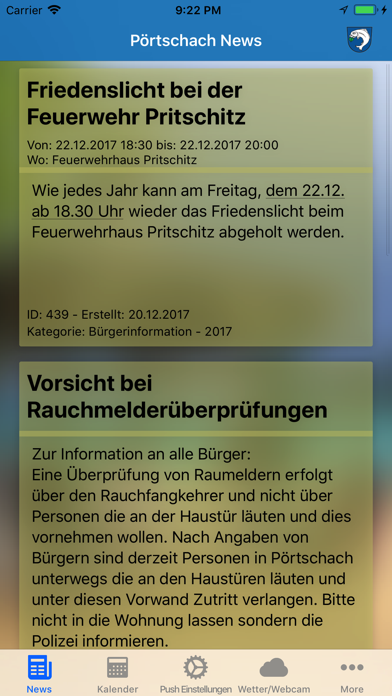 Screenshot #1 pour Pörtschach News