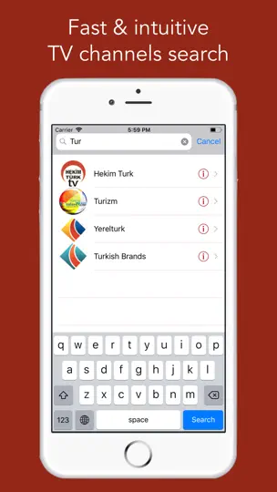 Скриншот Türk TV - Turkish TV Online HD на iPhone 5
