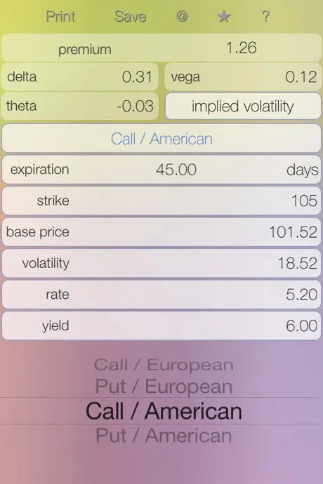 Options Lt - option calculator