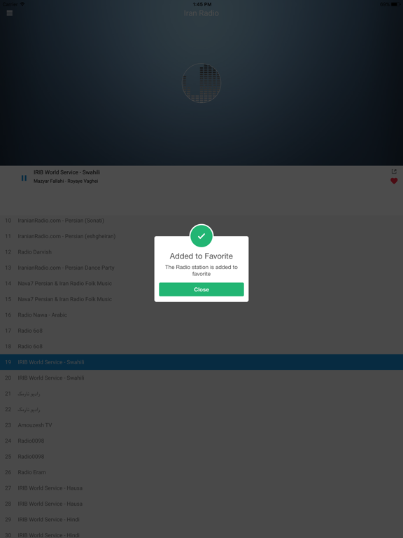 Iran Radio Station: Persian FM iPad screenshot 4 - Music app