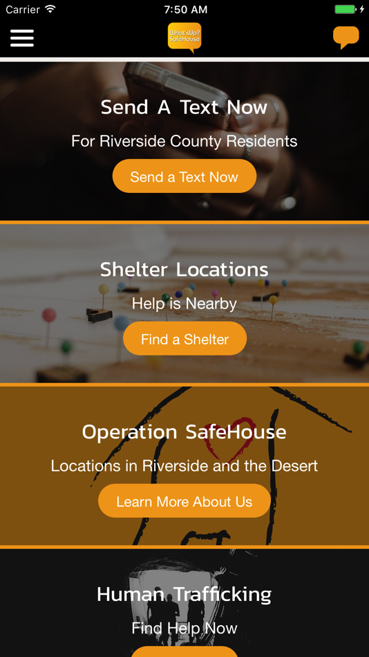 #1. What'sUp? SafeHouse (iOS) 由: Linking Efforts Against Drugs (LEAD)