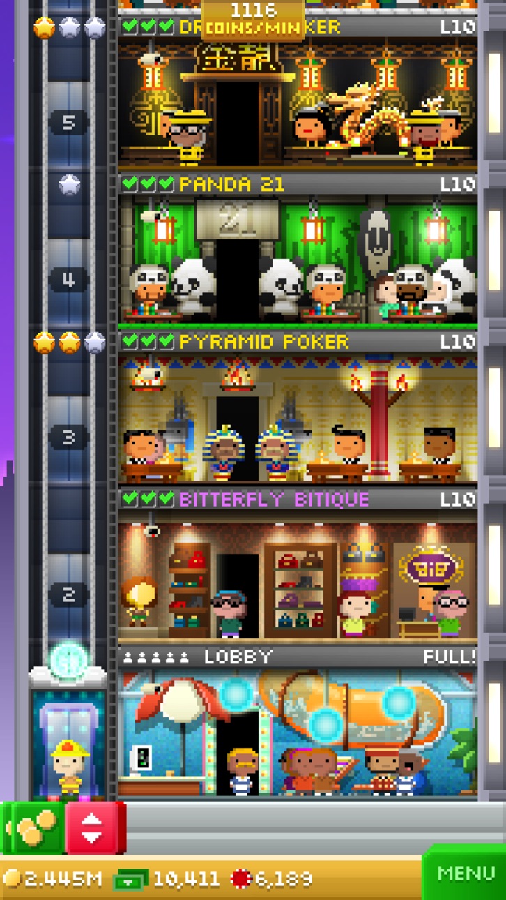 Tiny Tower Vegas - Free Hack screenshot 1 - iOS game interface