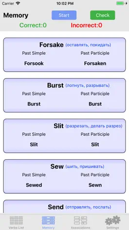 Game screenshot неправильные глаголы ENG Verbs apk