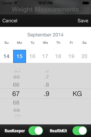 WeightKeeper - náhled
