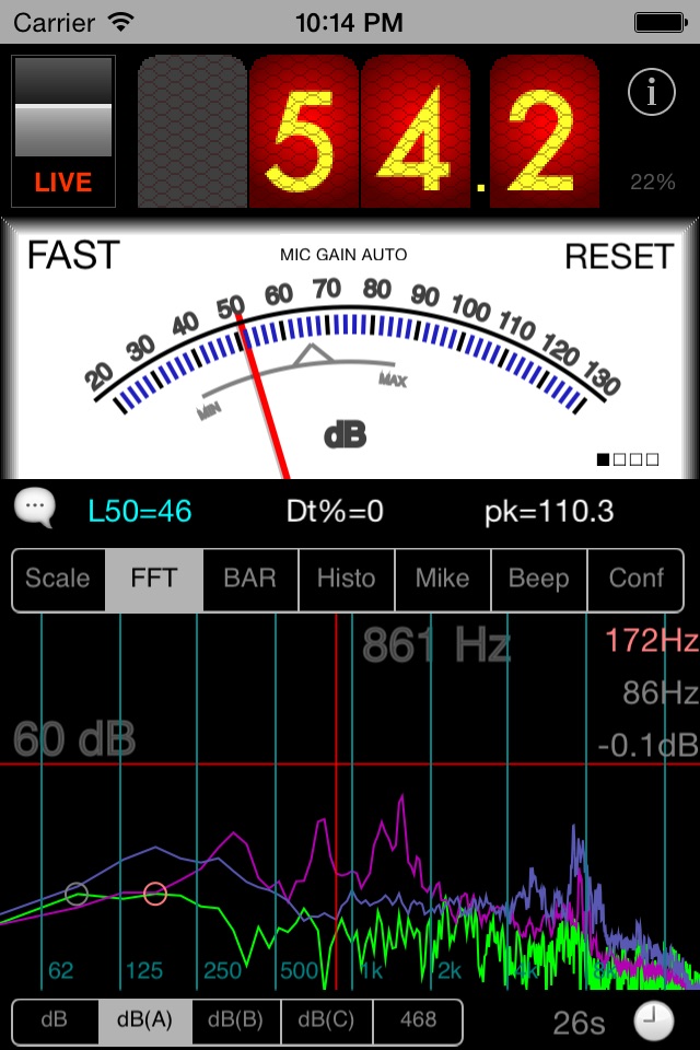 SPLnFFT Noise Meter screenshot 2