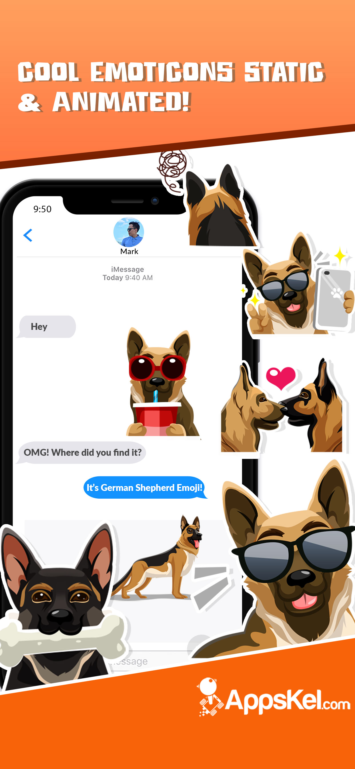 German Shepherd Emoji Sticker