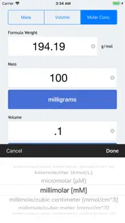 molarity calculator iphone screenshot 4