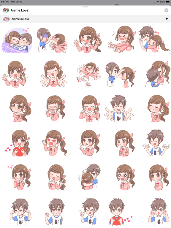 Anime Love Sticker iPad screenshot