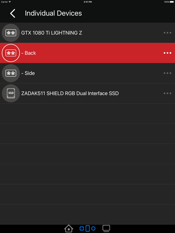 MSI Mystic Light iPad screenshot