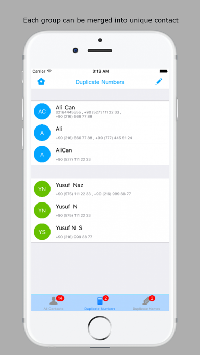iContact Merge iPhone screenshot 4 - Utilities app