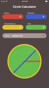 Circle Calculator Simple screenshot #1 for iPhone