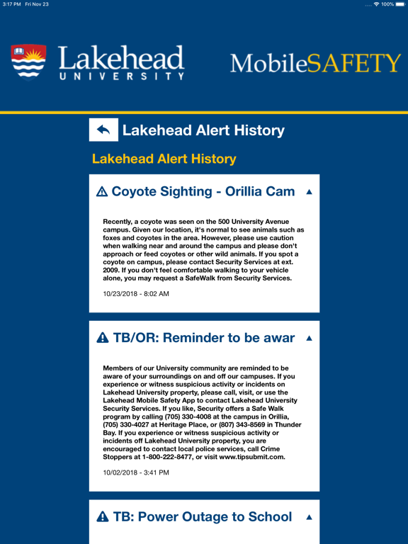 Screenshot #6 pour Mobile Safety - Lakehead U
