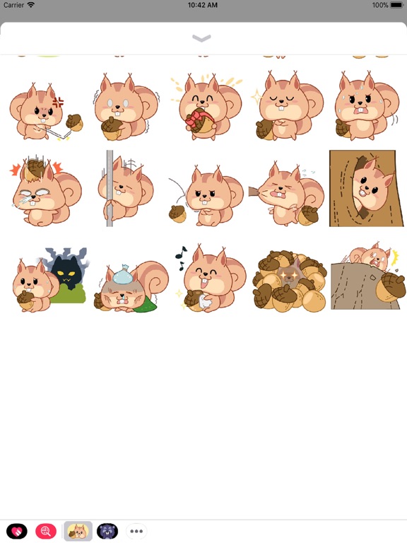 Kwipi Squirrel Love Acorn iPad screenshot 4 - Stickers app