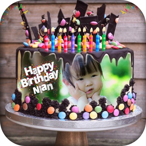 Photo Name On Birthday Cake icon