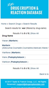 Litt's Drug Eruption Database screenshot