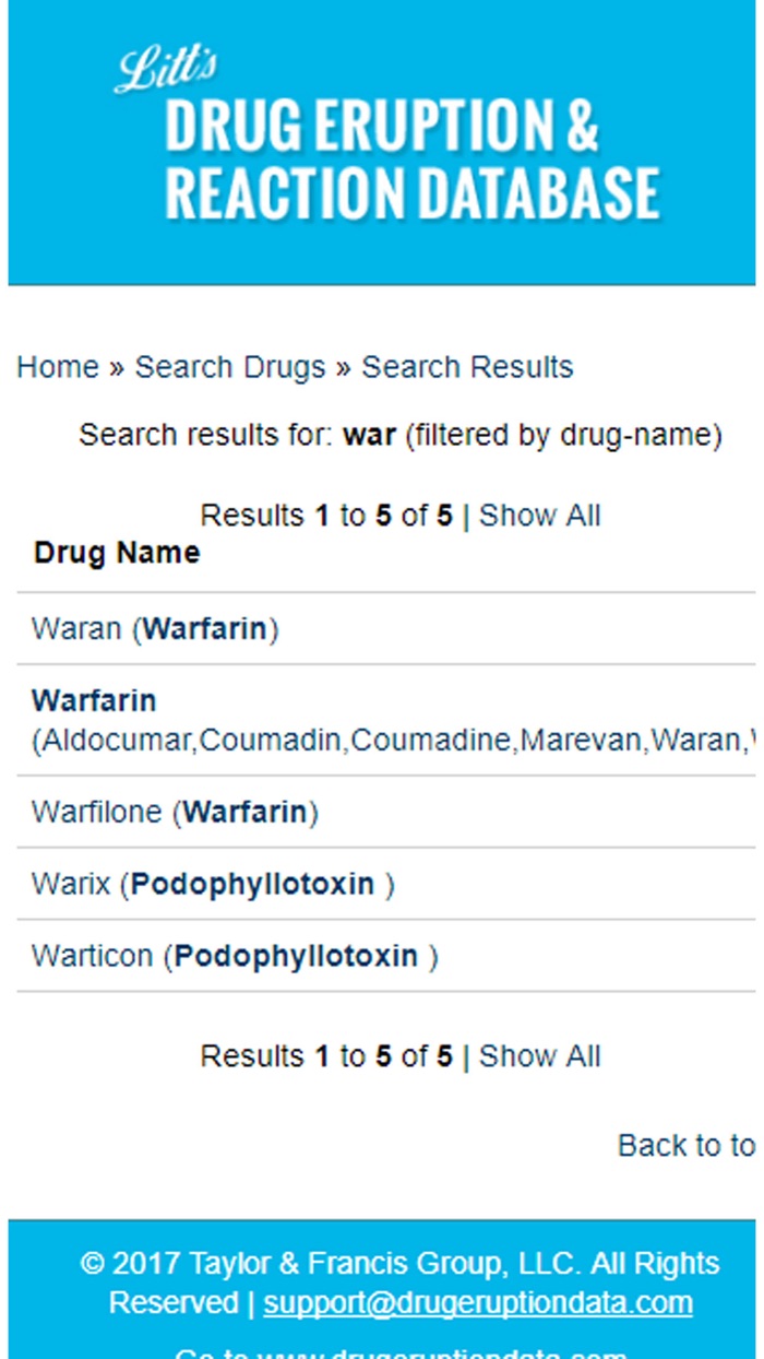Litts Drug Eruption Database