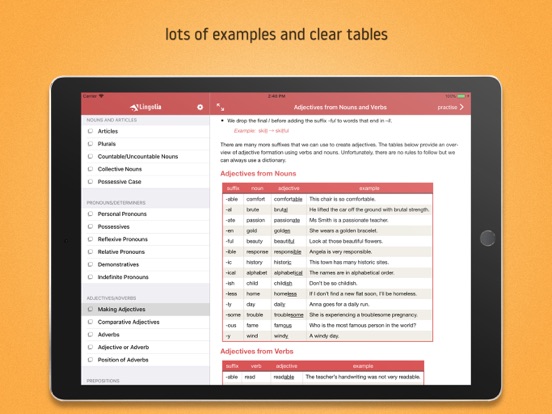 Lingolia English Grammar iPad app afbeelding 5