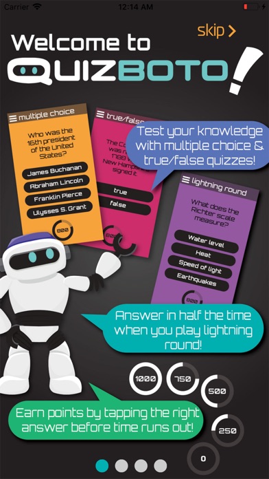 QuizBoto by School Datebooks iPhone screenshot 1 - Education app
