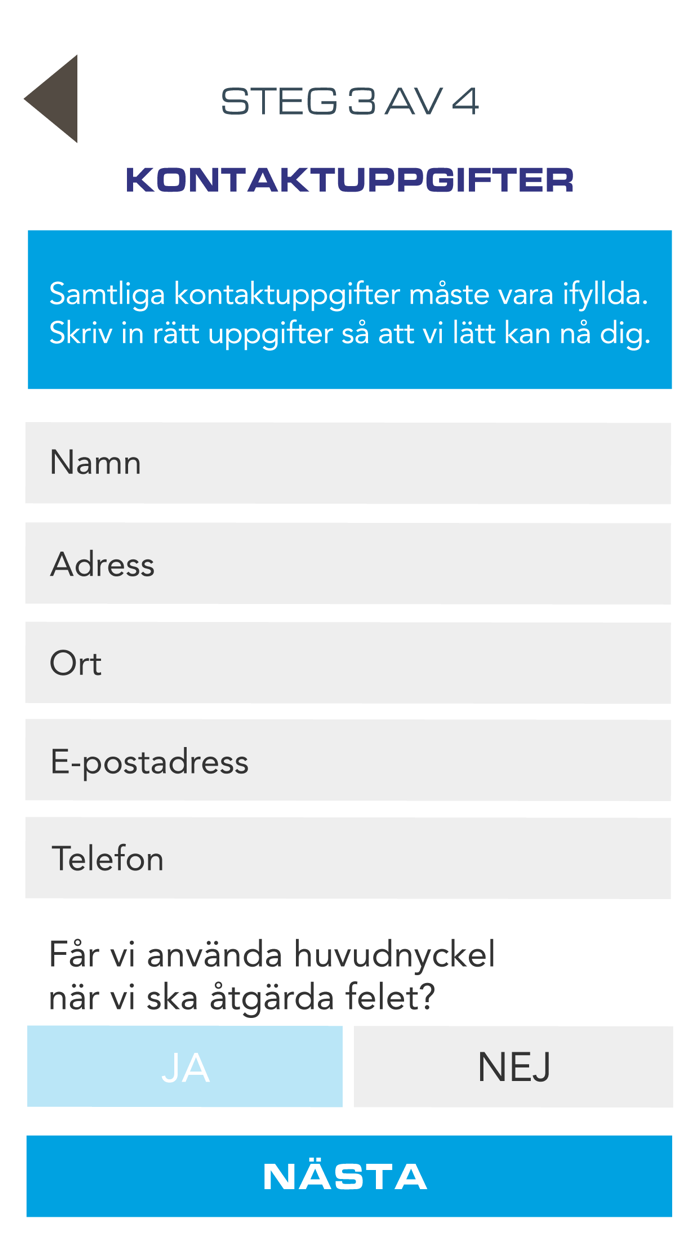 Eksta felanmälan