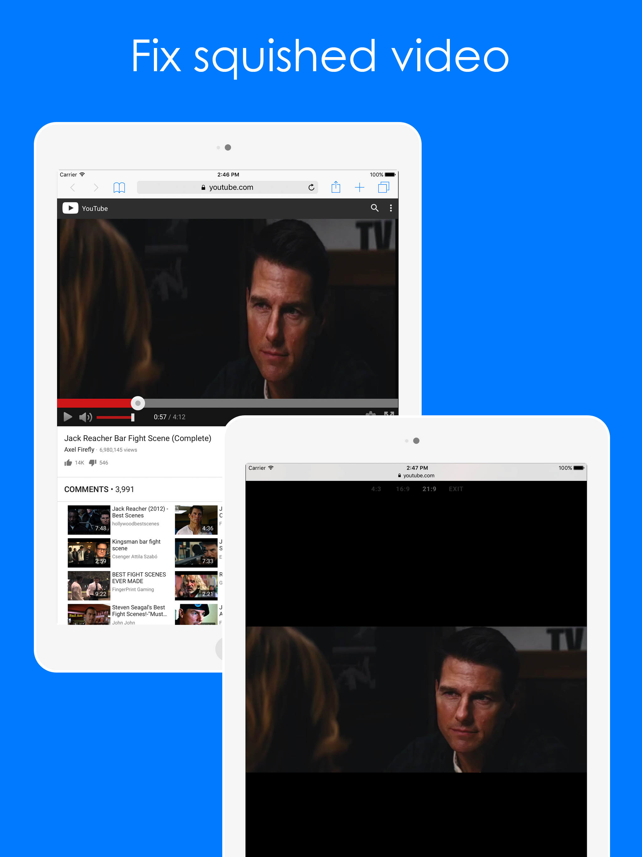 Video Aspect Ratio for Safari