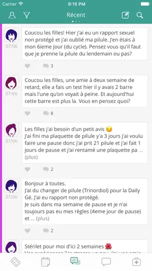 Capture d'écran de MyPill® Rappel Contraception sur iPhone 4
