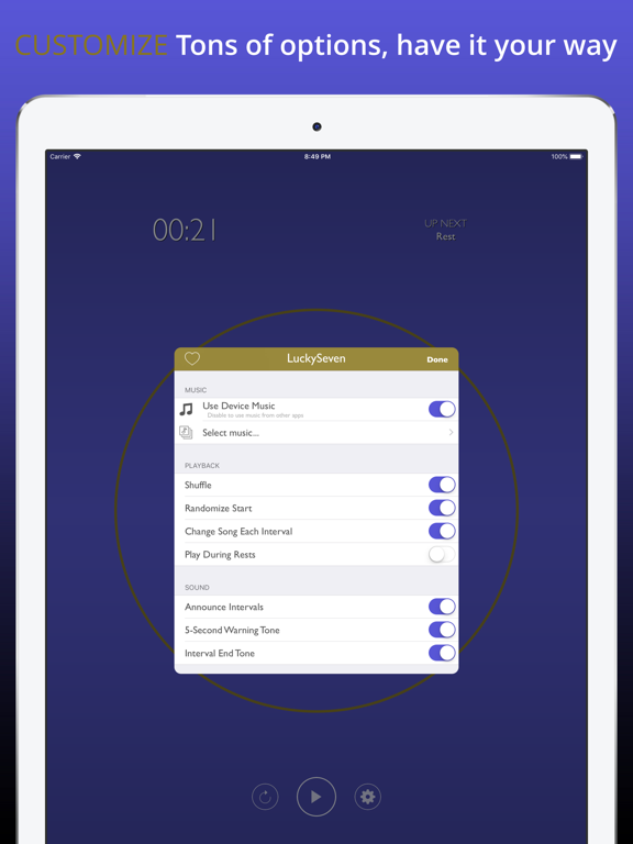 Lucky Seven 7-Minute Workout iPad screenshot 5 - Health & Fitness app