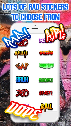 Skateboarding Text Stickers