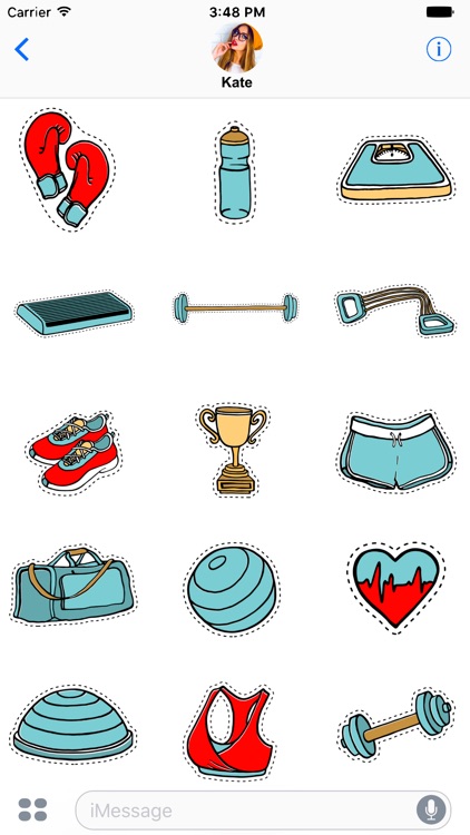 Fitness stickers for messages