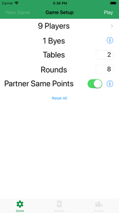 Euchre Tournament ScoreKeeper screenshot 2