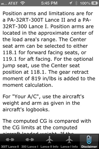 PA-32RT Lance I and II Weight and Balance screenshot 4