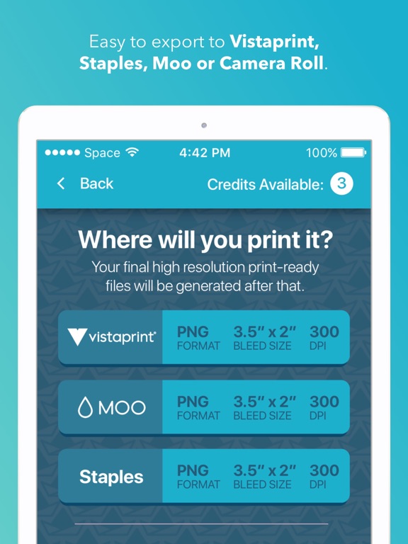 Print Business Card Maker iPad screenshot 5 - Business app