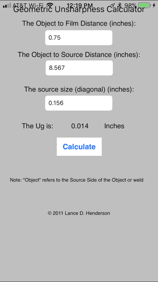 Ug Calc (iOS) 由: Lance Henderson Ug Calc (iOS) 由: Lance Henderson