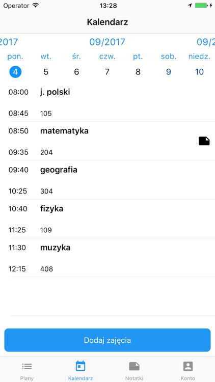 Mobilny plan zajęć